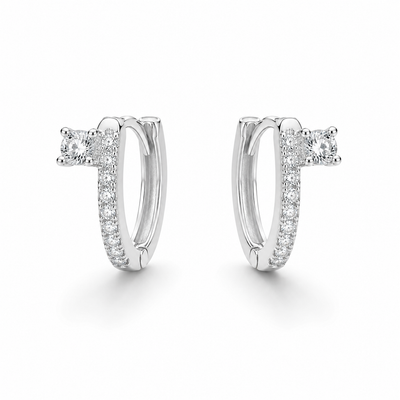 Pave Side Cz Huggie
