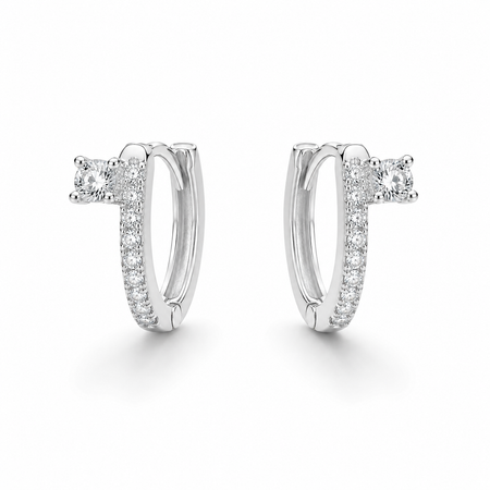 Pave Side Cz Huggie