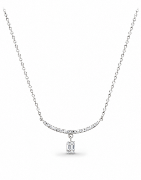 Baguette Charm Curve Necklace