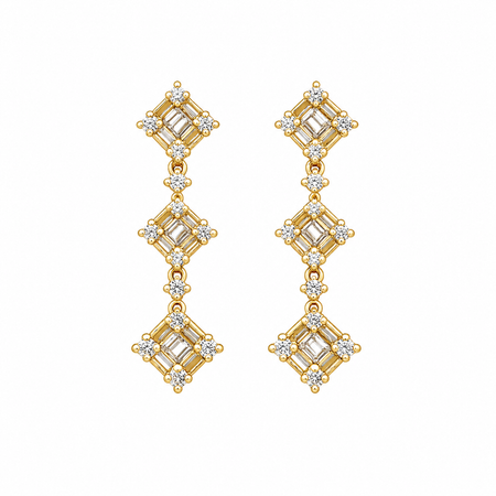Baguette drop earrings
