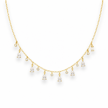 Princess Teardrop Dangle Necklace