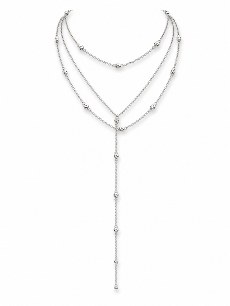 Silver Cascade Layered Necklace