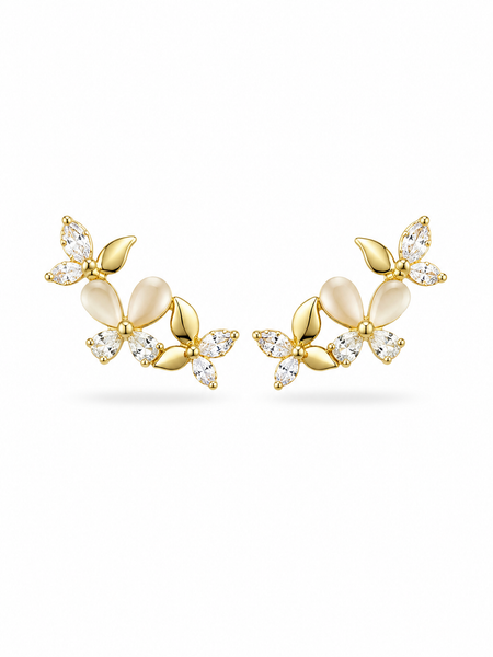 Golden Butterfly Garden Earrings