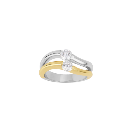 Two-Tone Double Sparkle Ring
