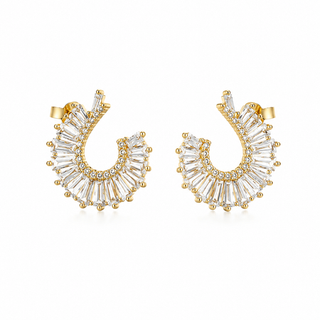 Curved Baguette Earrings