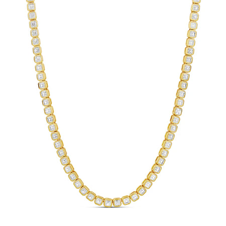 Bezel Square Tennis Necklace