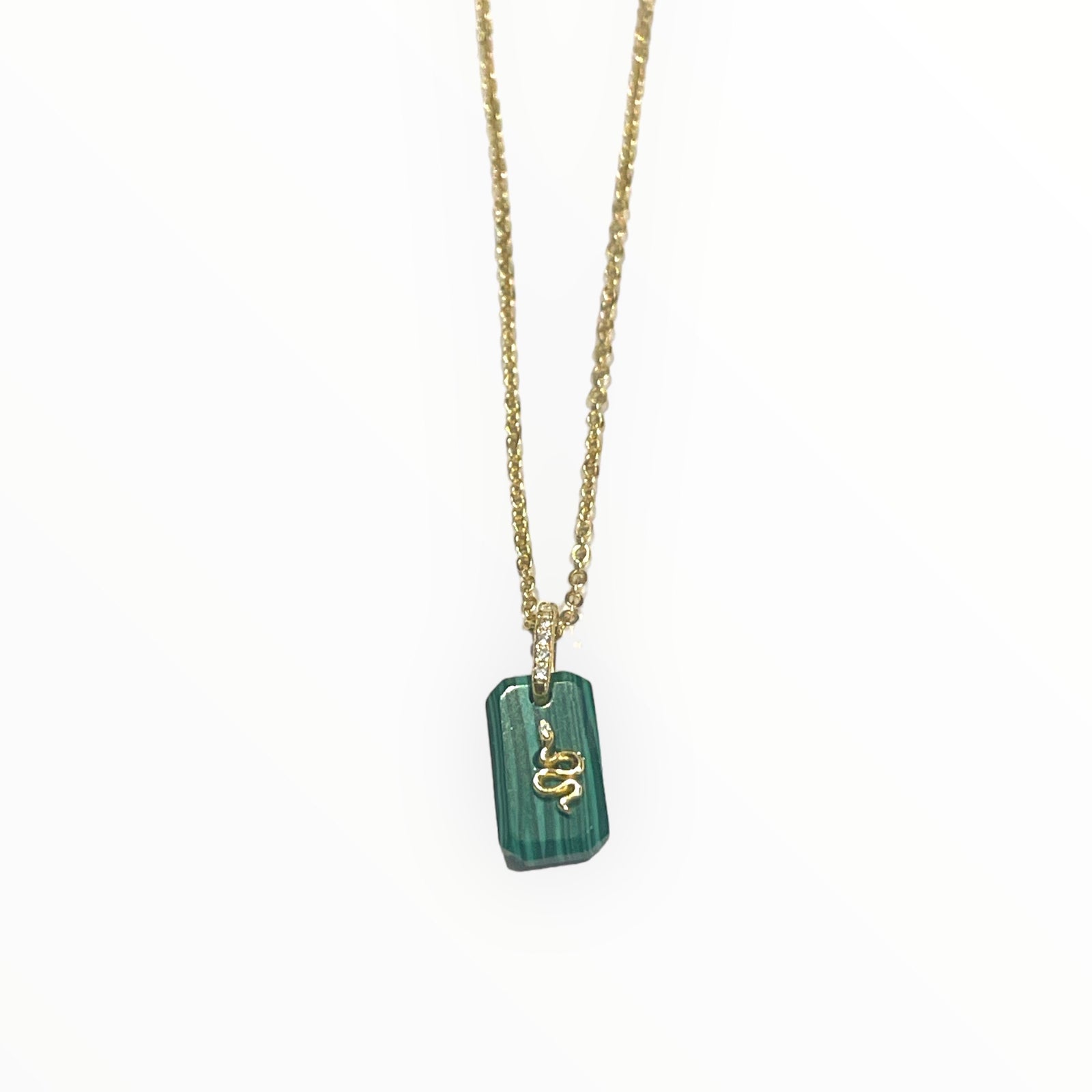 Stone plate with snake necklace