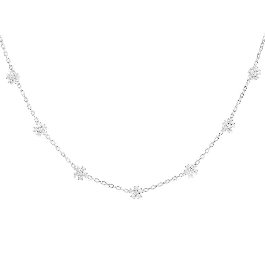 Mini Flower Choker- Silver