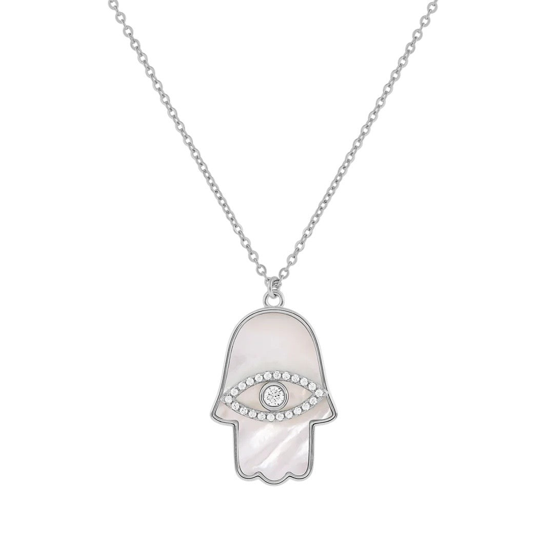 Hamsa Mother of pear Necklace