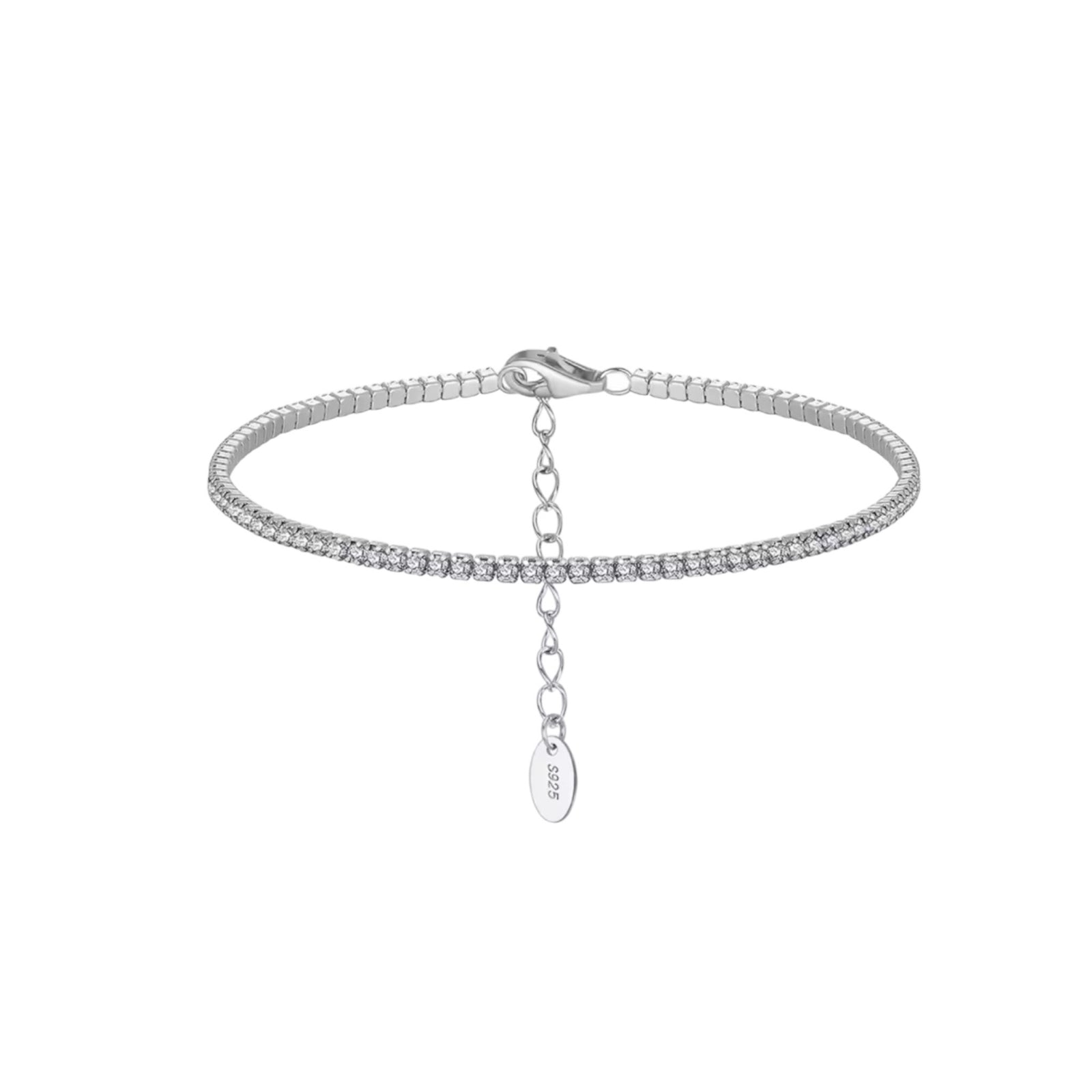 Thin  silver tennis bracelet