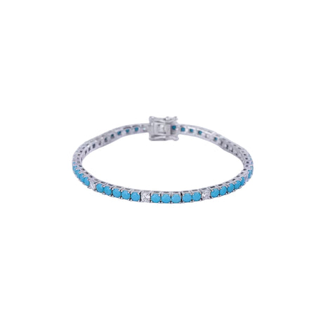 Turquoise Cz Tennis Bracelet