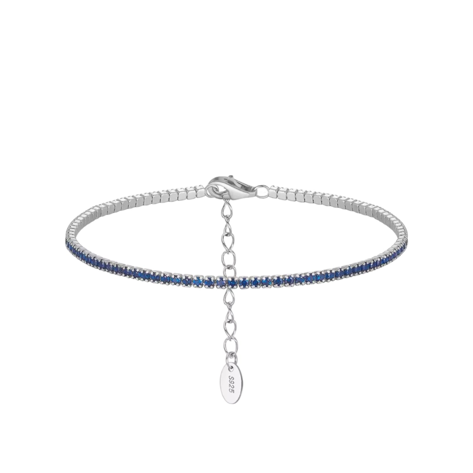 Thin Color Tennis Bracelet silver