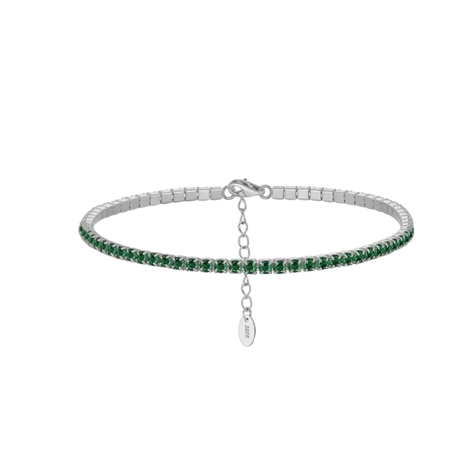 Thin Color Tennis Bracelet silver