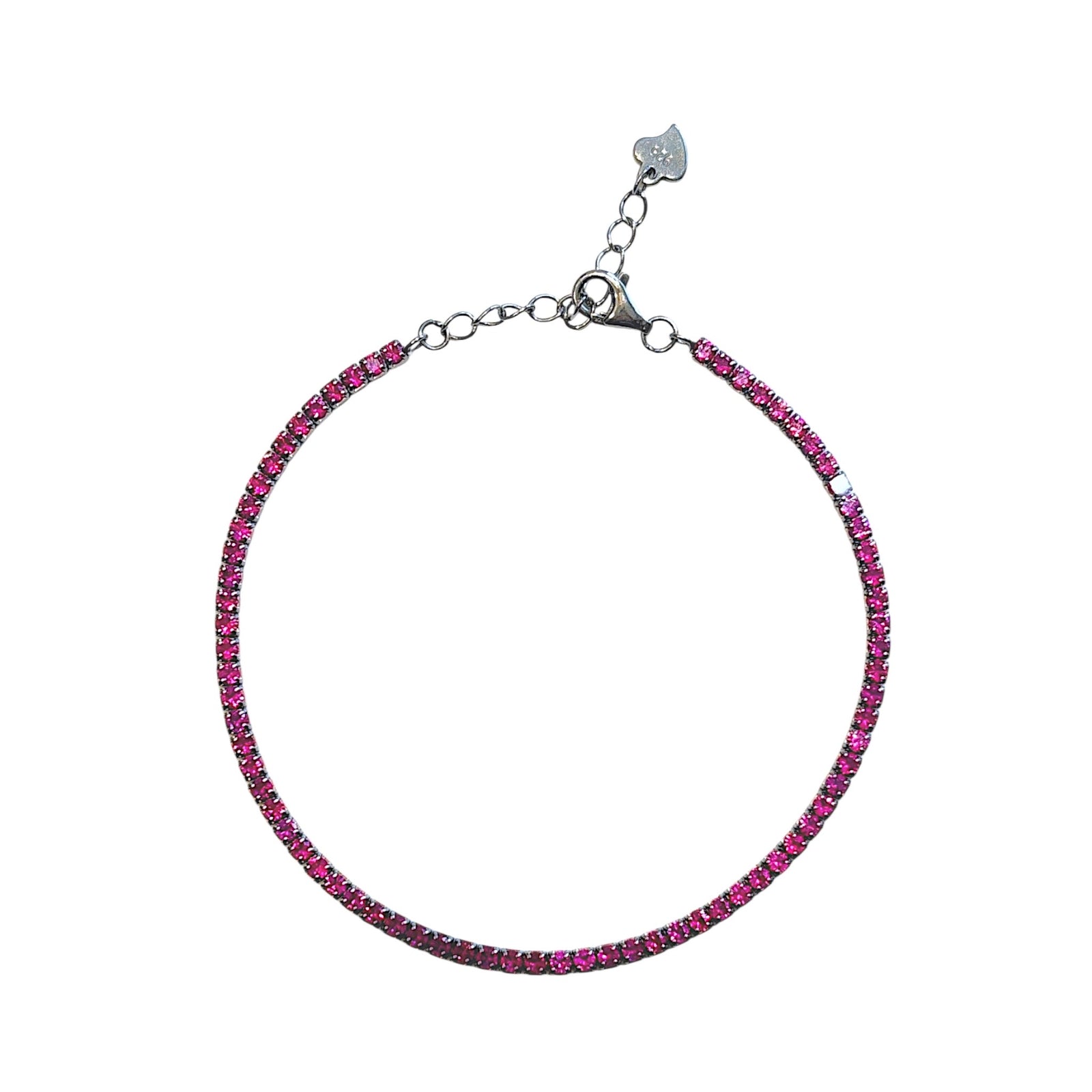 Pink thin tennis bracelet