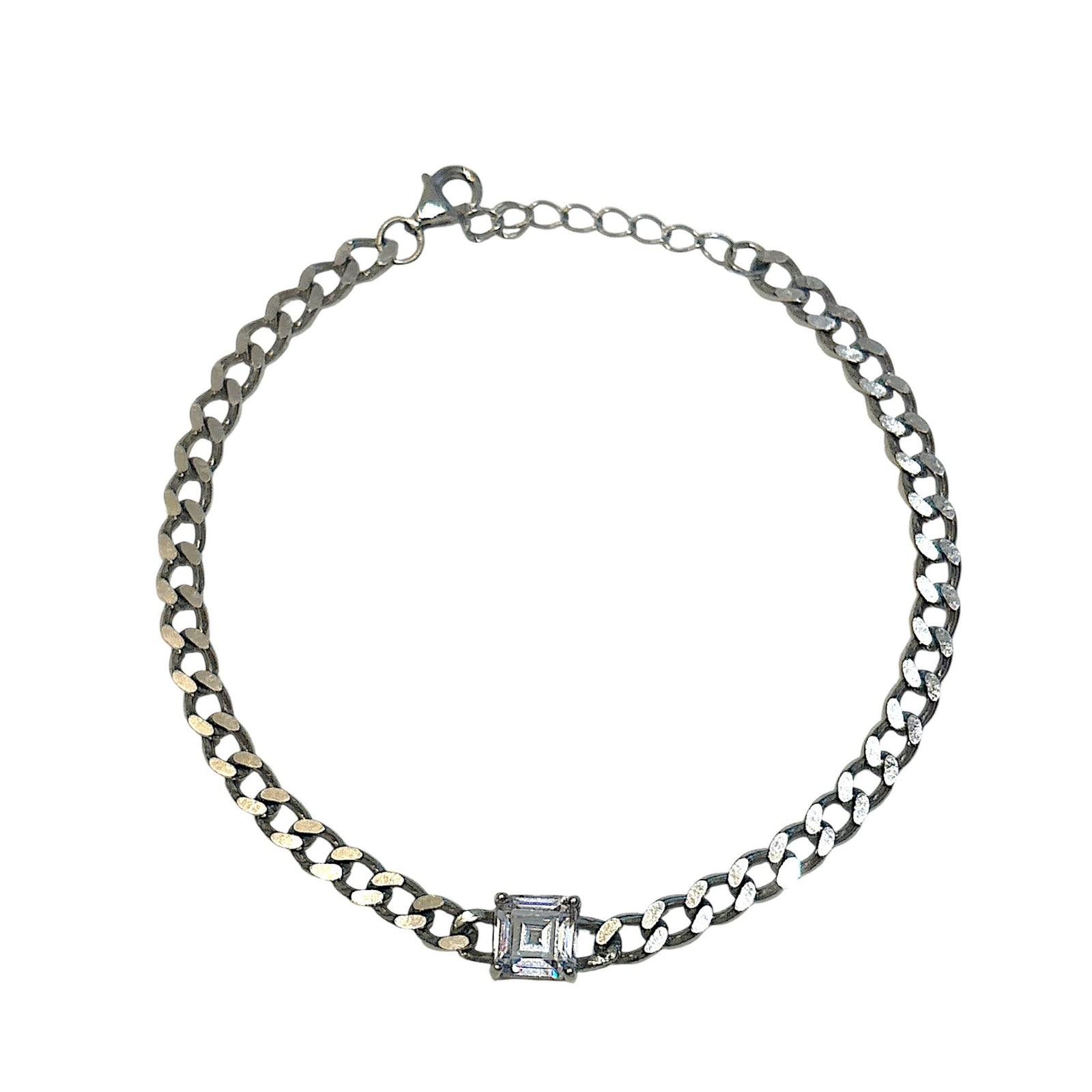 Cuban chain bracelet with cz