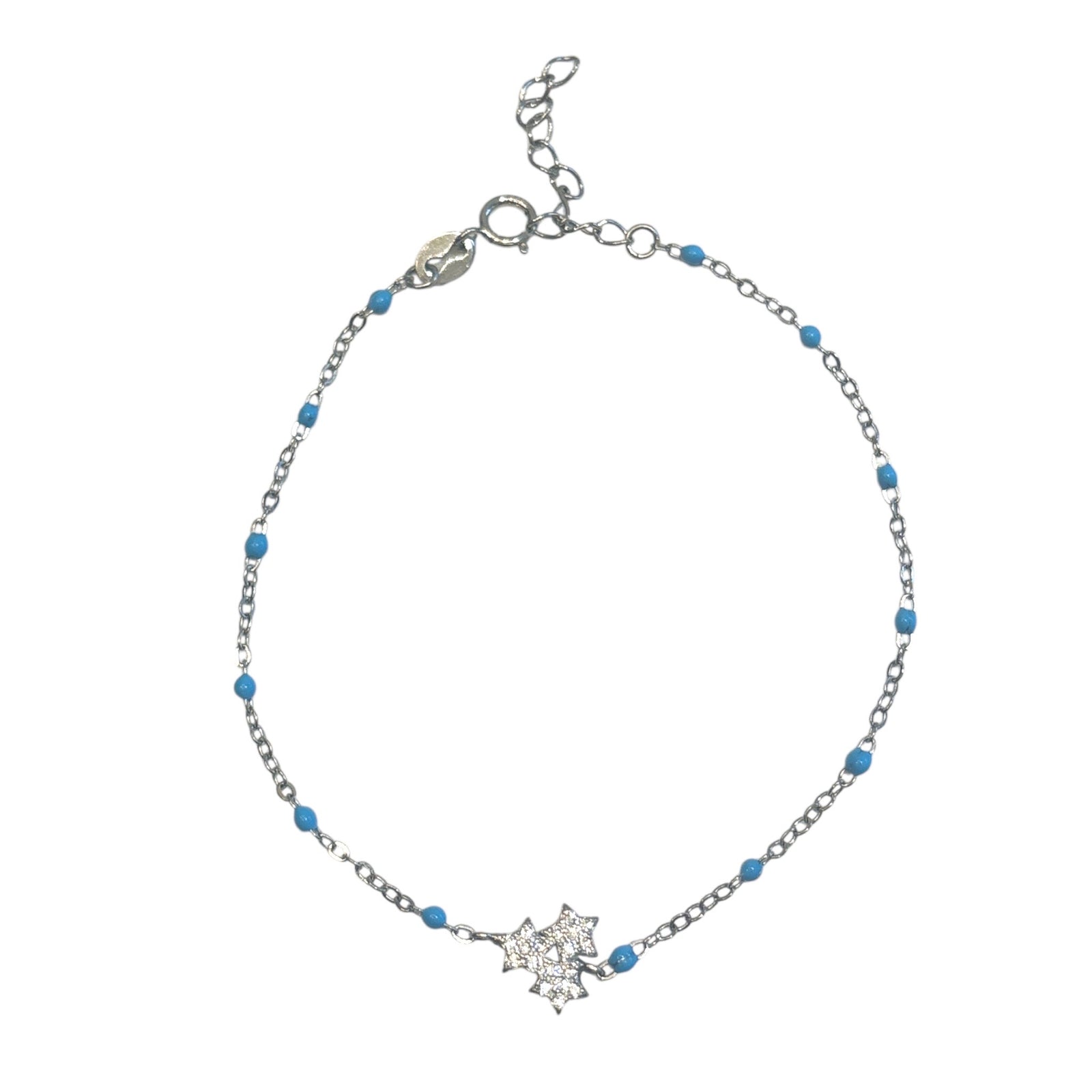 Triple mini stars with color dots bracelet