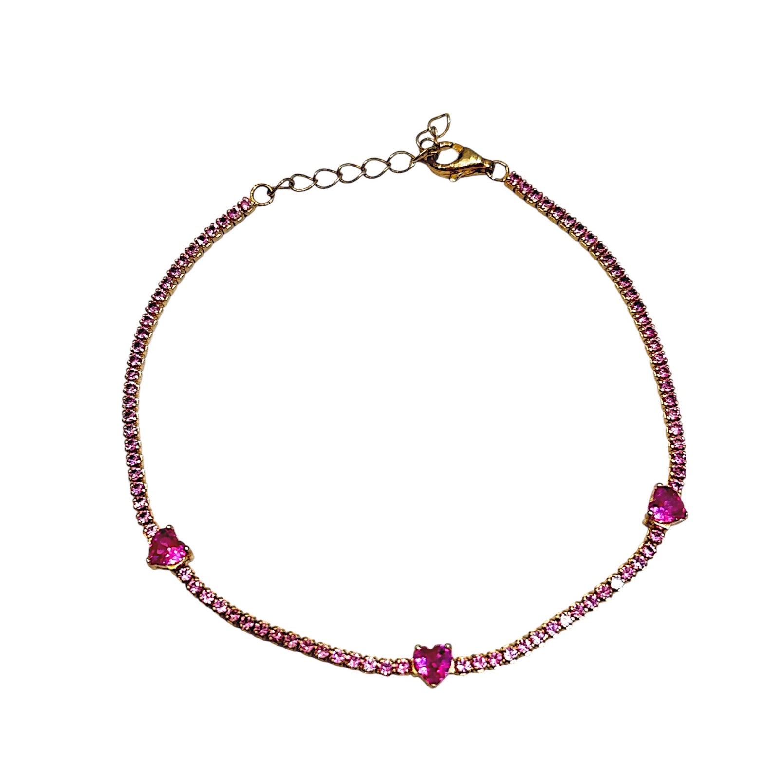 Hearts Cz tennis bracelet
