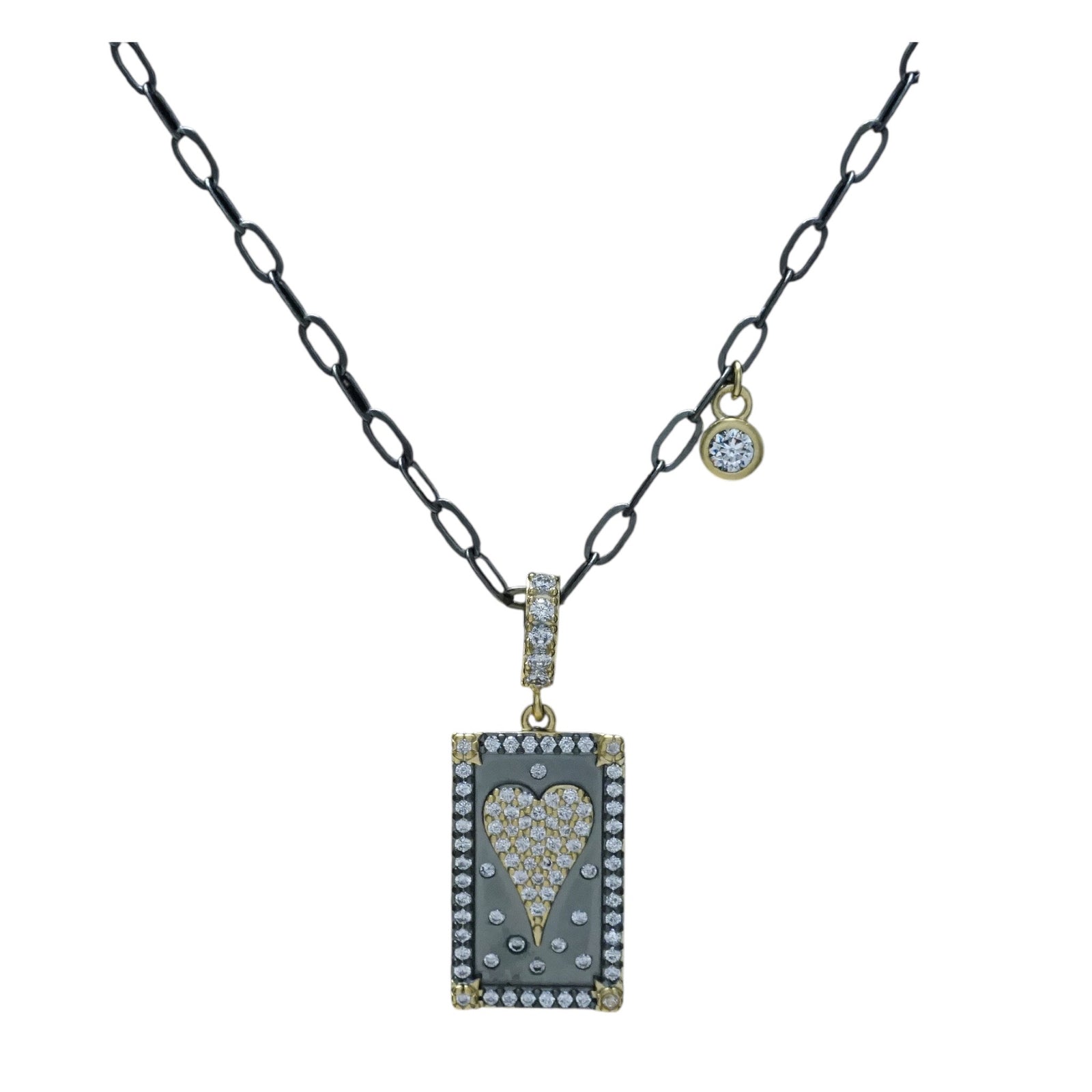 BLACK PAVE HEART