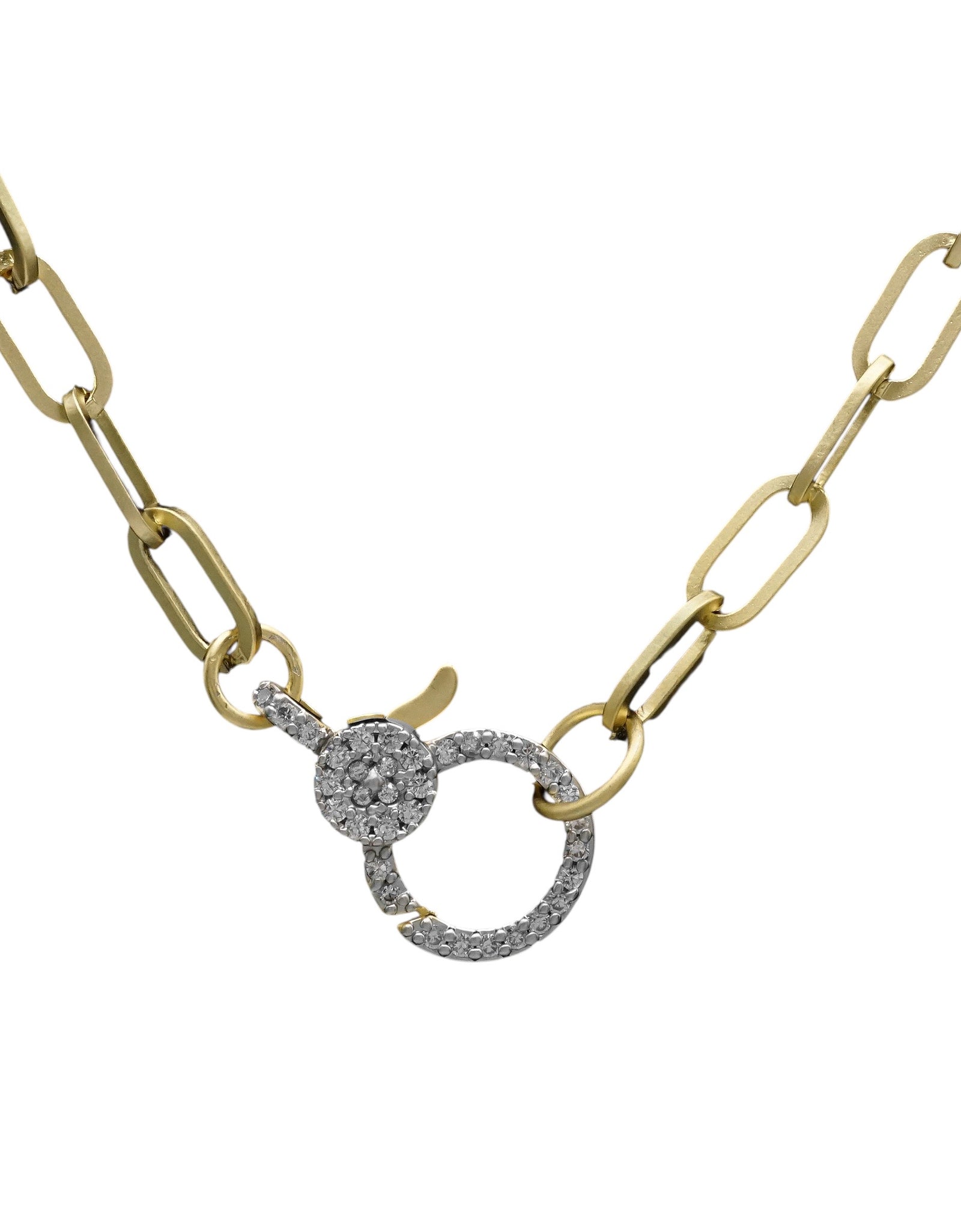 Lobster Pave Clasp Matte Chain