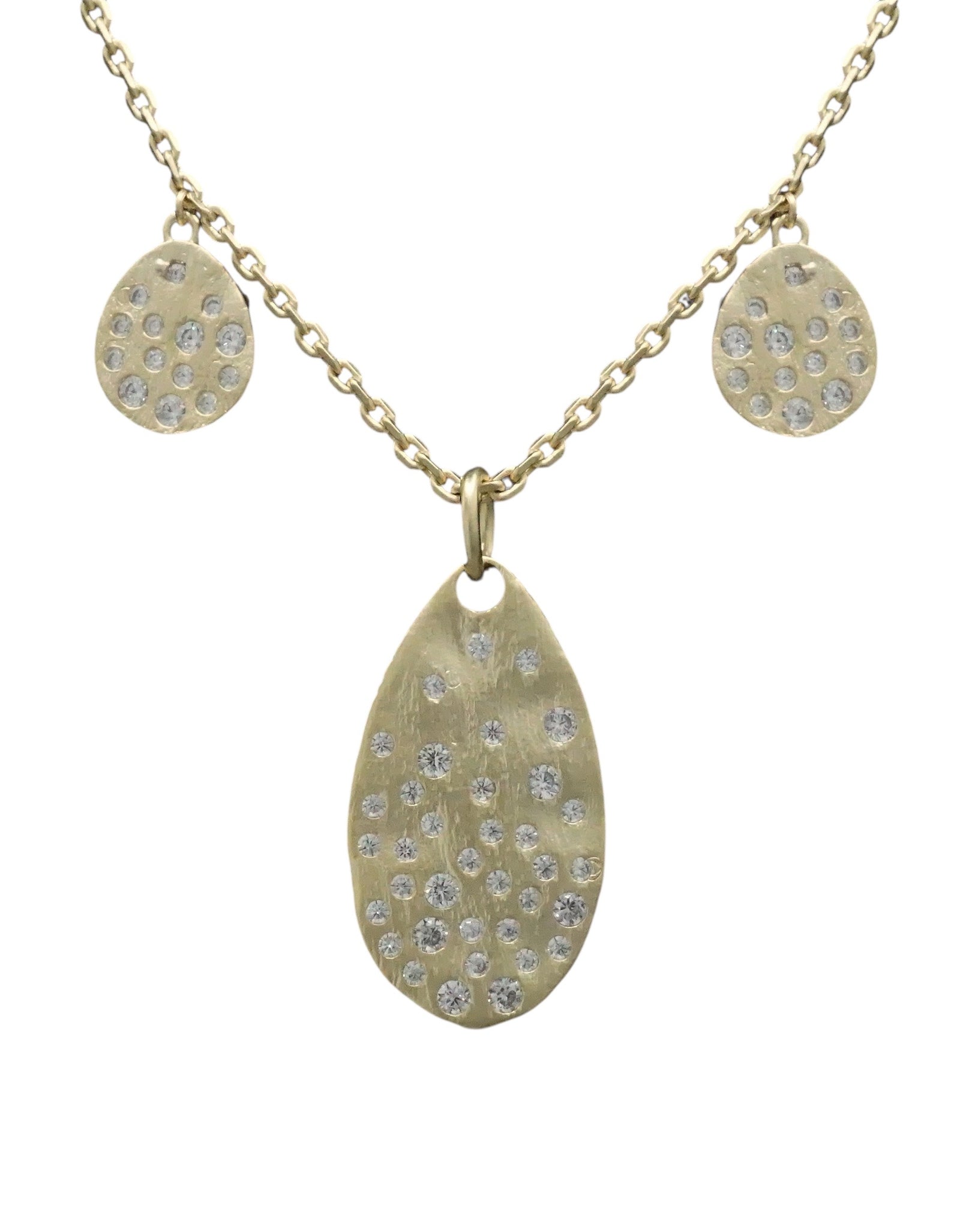 3 Teardrop pave necklace