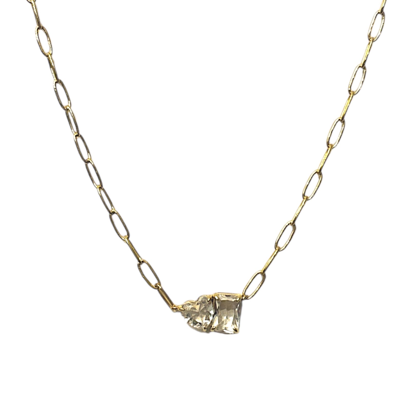 Heart Square Cz Necklace