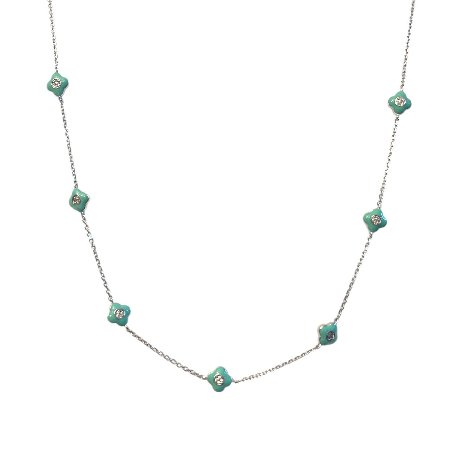 Enamel Multi clover Necklace