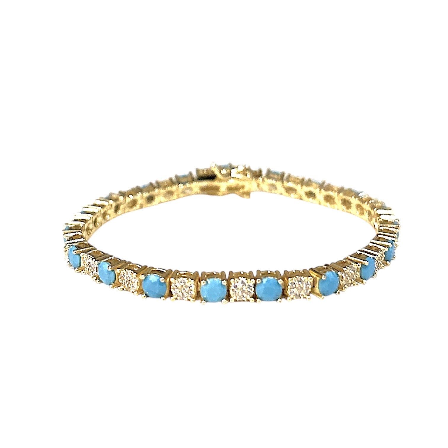Mixed  turquoise Cz Tennis Bracelet