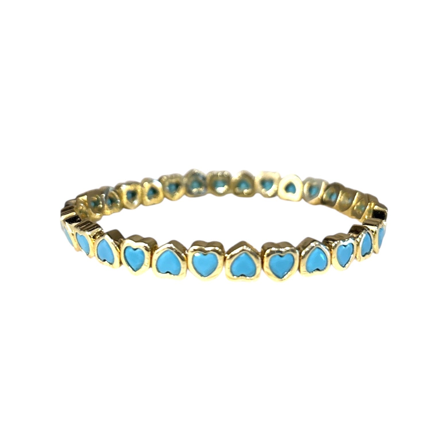 Mini Stretchy Bezel Heart Bracelet