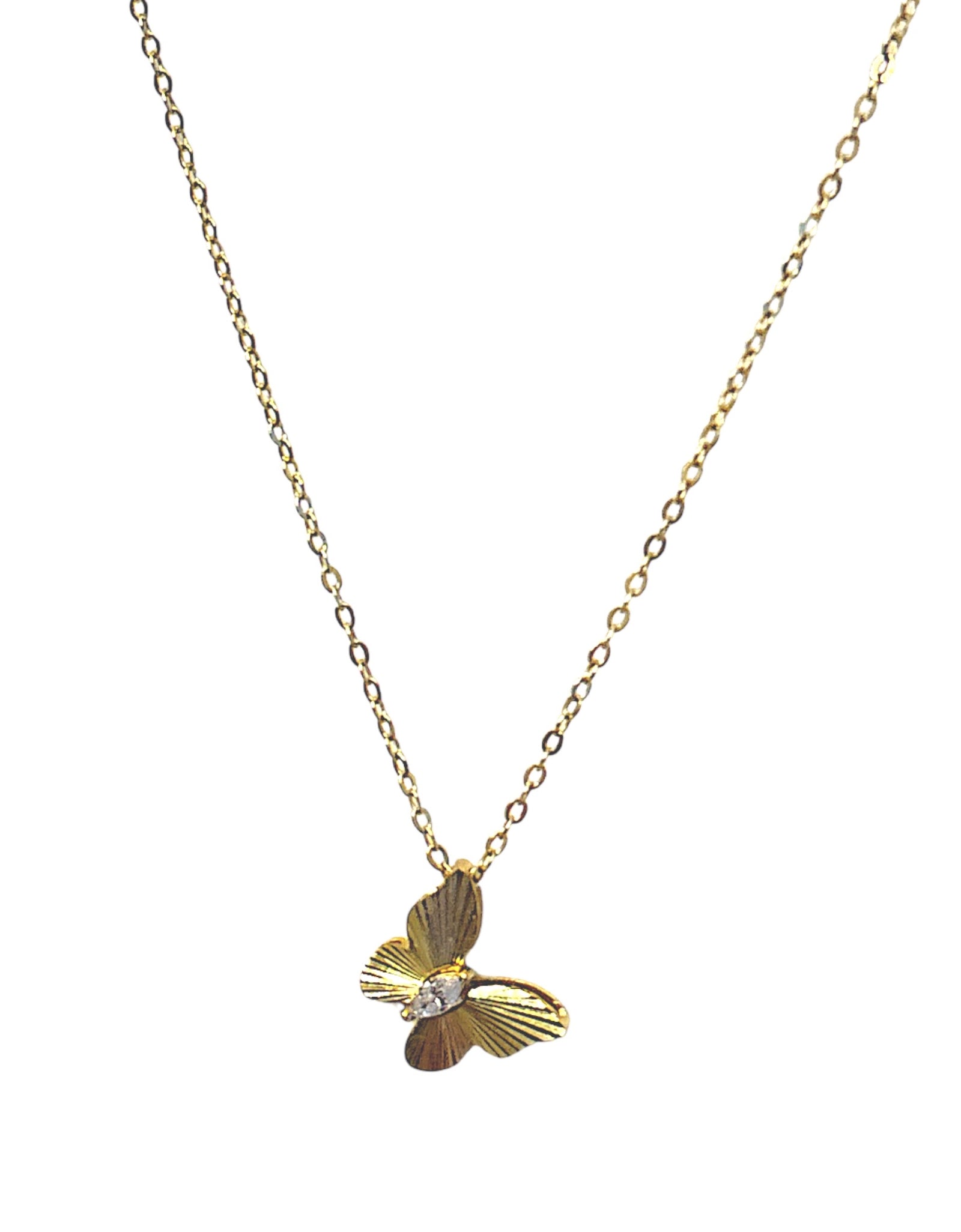 Mini Flutted Butterfly Necklace