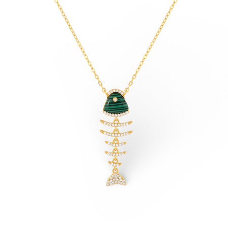 Elevated Fish Malachite Necklace