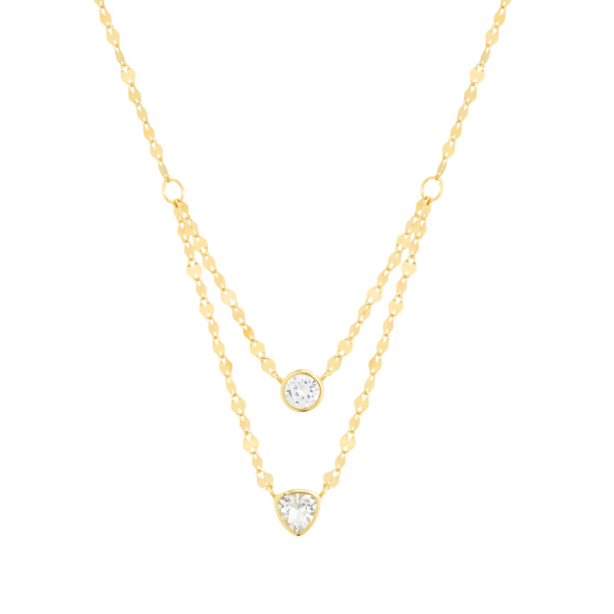 Double Mirror link necklace