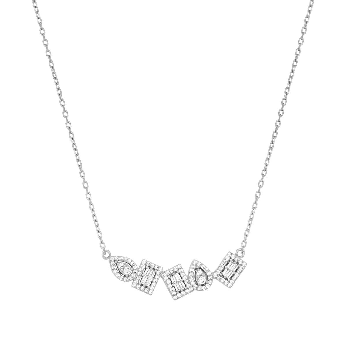Fancy Multi Pave Necklace