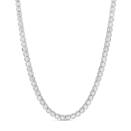 Bezel Square Tennis Necklace
