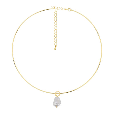 Golden Pearl Drop Necklace