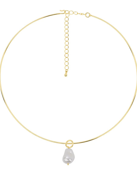 Golden Pearl Drop Necklace