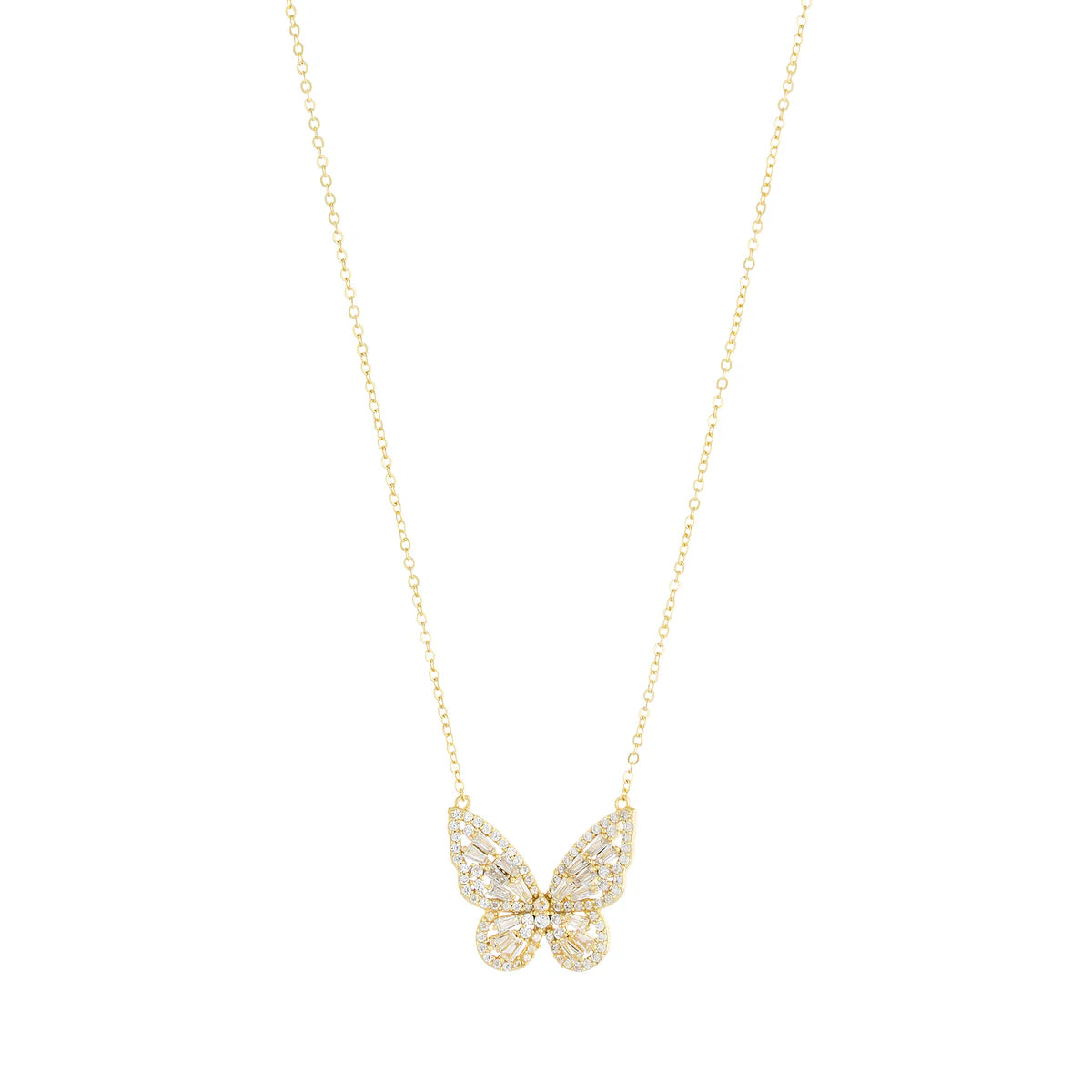 Baguette Buterfly Necklace