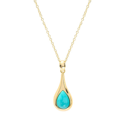 Turquoise Teardrop Pendant Necklace