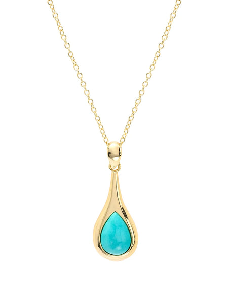 Turquoise Teardrop Pendant Necklace