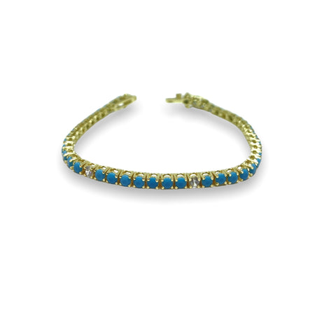 Turquoise Cz Tennis Bracelet