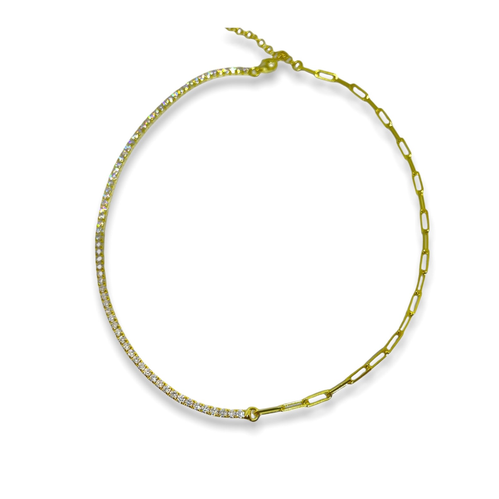 Mixed tennis-paperclip Choker
