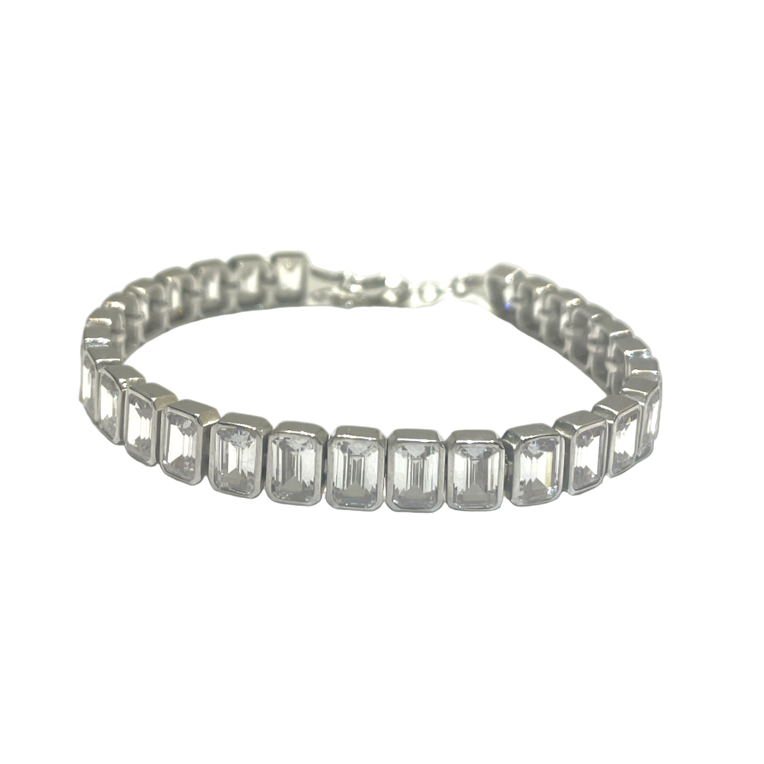 Square bezel tennis bracelet