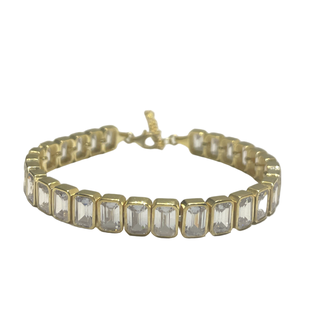 Square bezel tennis bracelet