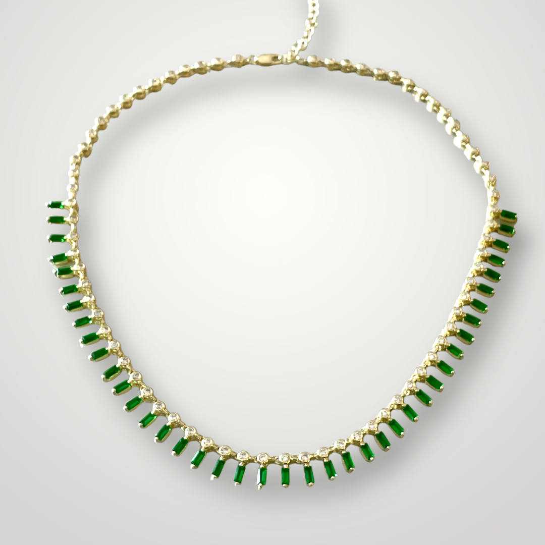 Enerald baguettes Necklace