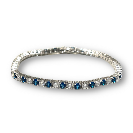 Zafire and zircon tennis bracelet