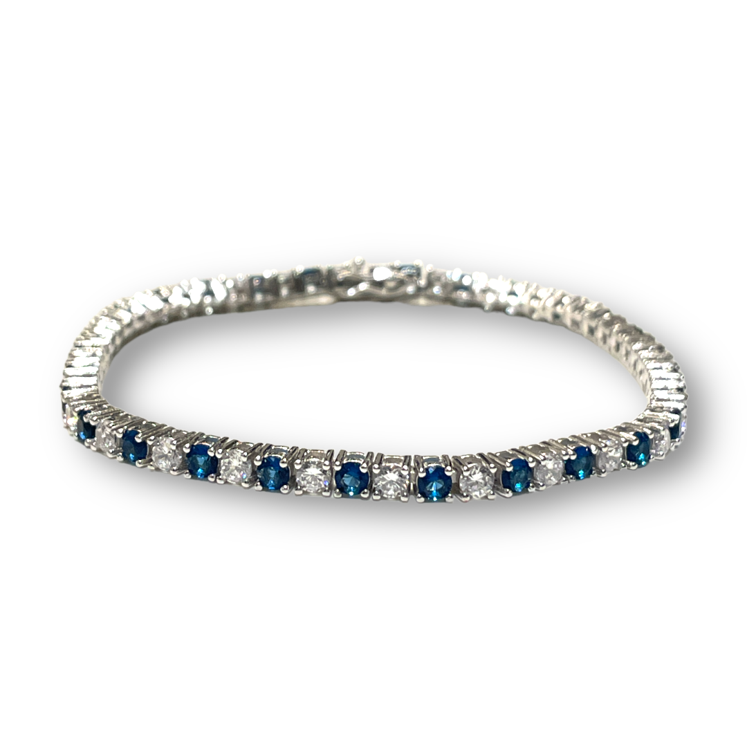 Zafire and zircon tennis bracelet