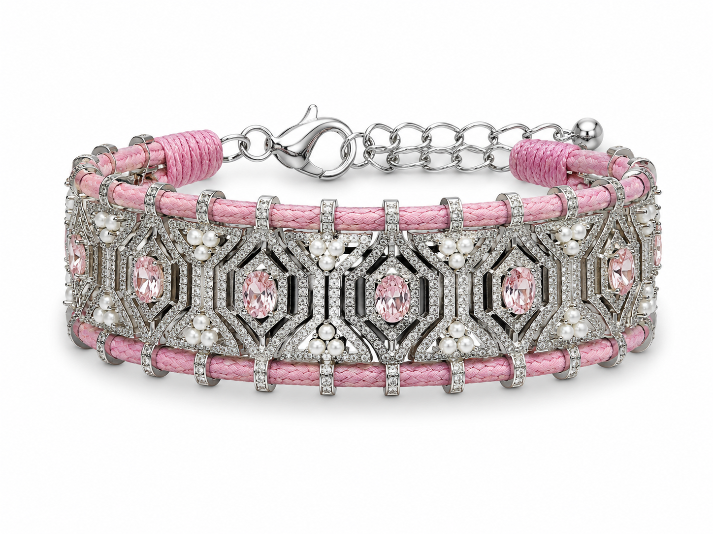 Pearl Geometric Cord Bracelet