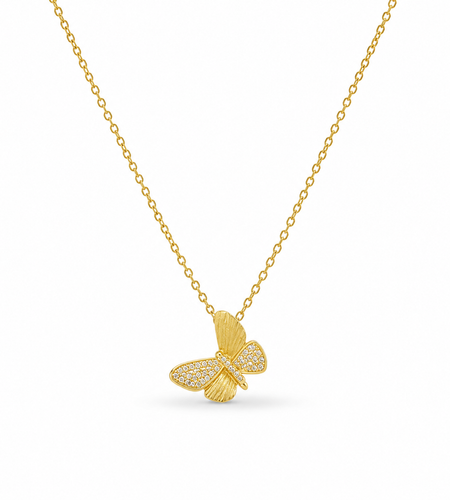 Diamond Butterfly Pendant Necklace