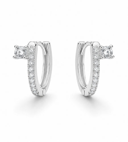 Pave Side Cz Huggie