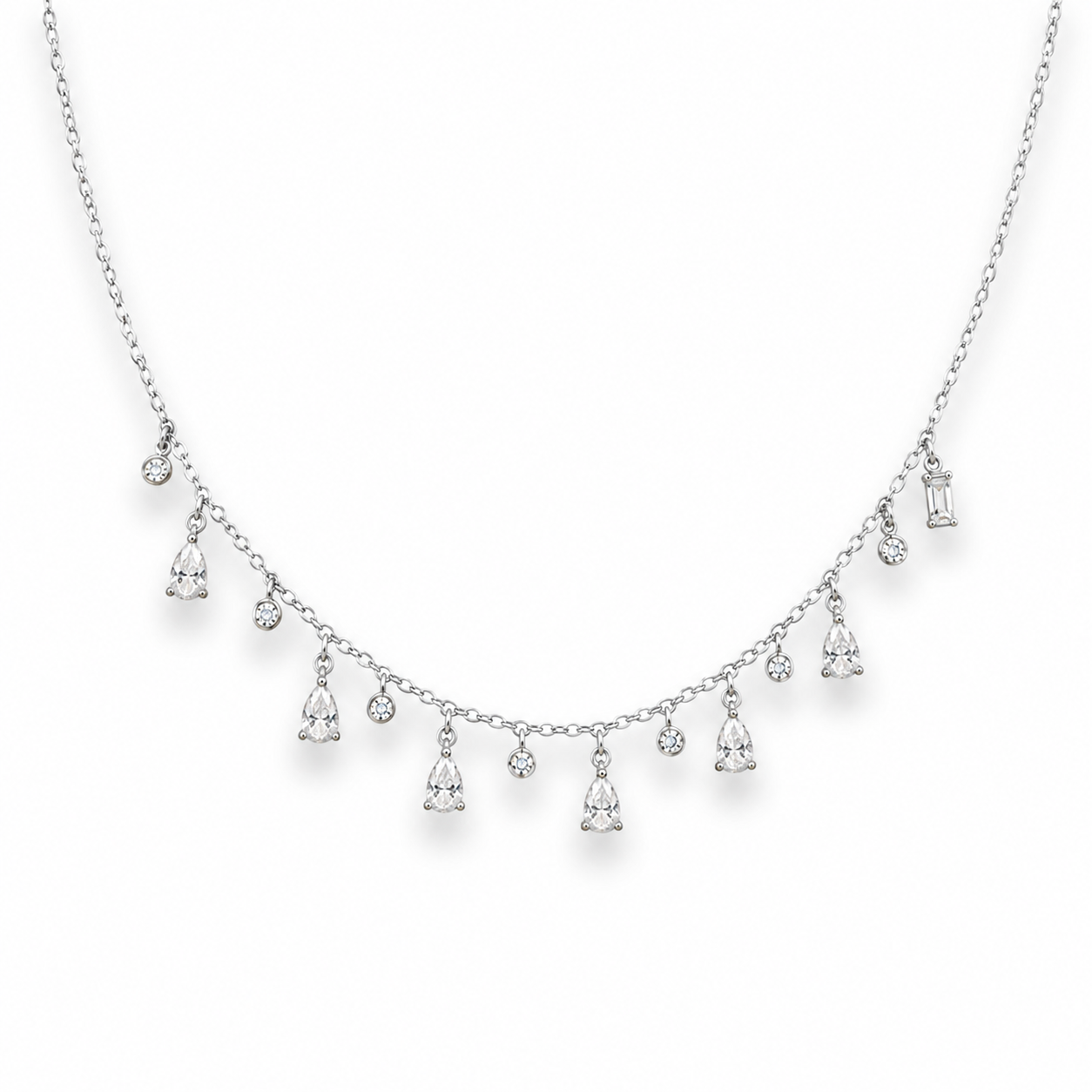 Princess Teardrop Dangle Necklace