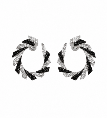 Black and white fancy earrings